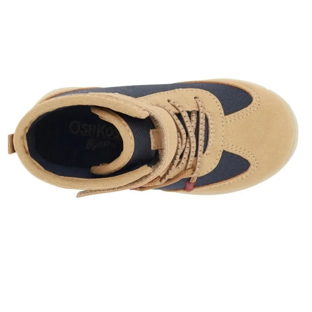 OshKosh B'Gosh Boys Toddler Asterix Fashion Recycled Navy & Tan Boots size 7